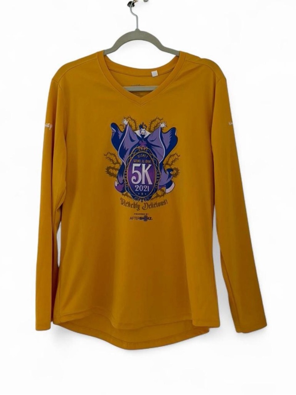 Women’s RunDisney 5K Event Long-Sleeve V-Neck Shirt - Mustard Yellow